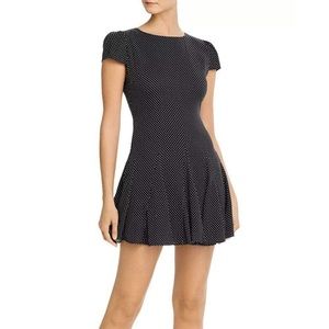 Alice + Olivia Dolly Pleated Polkadot  Mini Dress